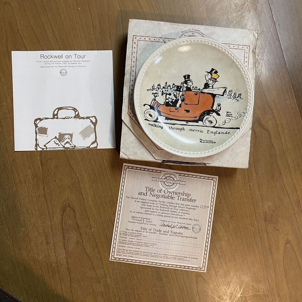 Walking Through Merrie Englande Norman Rockwell on Tour Collector Plate Series
